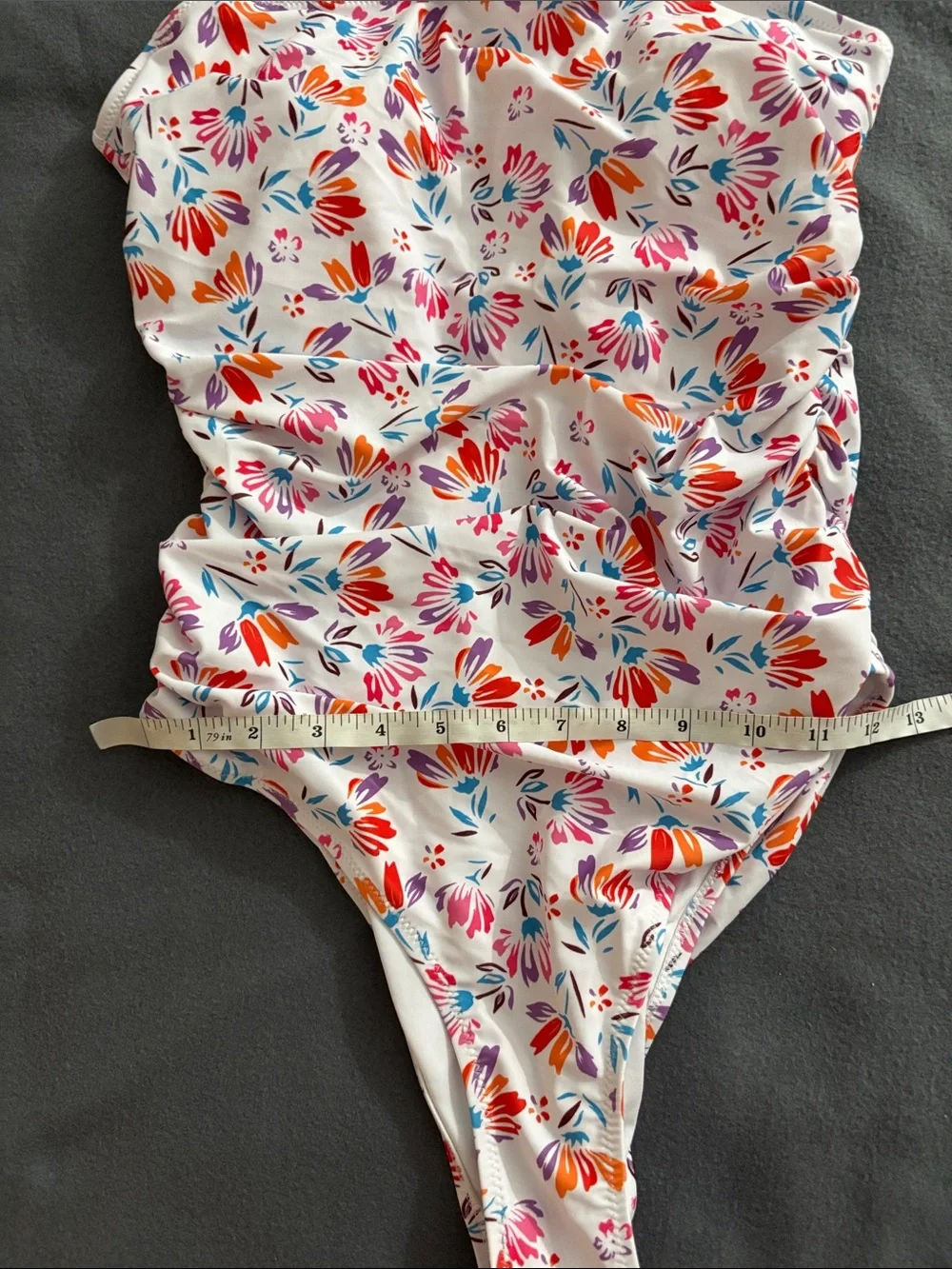 Hilinker Floral Ruched One Piece Swimsuit NWT Size M